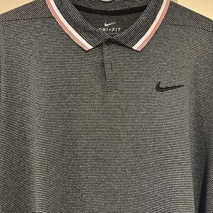 Nike Golf Men's Black and White Striped Polo - Never Worn